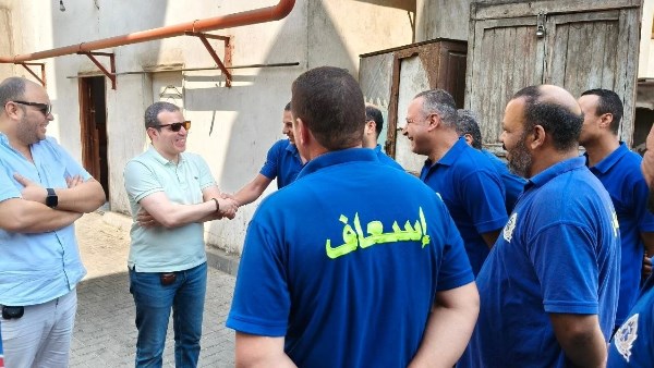 رئيس هيئة الإسعاف يلتقي أبطال إنقاذ سنترال رمسيس