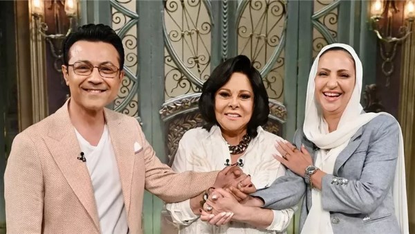 محمد سعيد محفوظ وزوجته مع إسعاد يونس