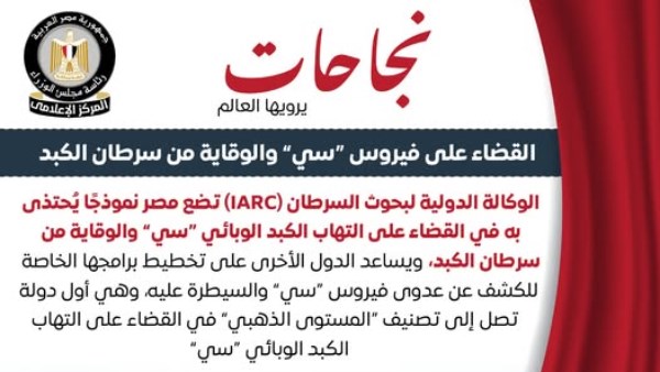 "الصحة العالمية"مصر الأولى عالميًا في القضاء على فيروس سي بفضل مبادرة "100 مليون صحة"