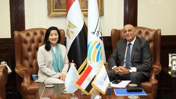  استقبل باسل رحمي الرئيس التنفيذي للجهاز السيدة تشيتوسي نوجوتشي، الممثلة المقيمة لبرنامج الأمم المتحدة الإنمائي بمصر