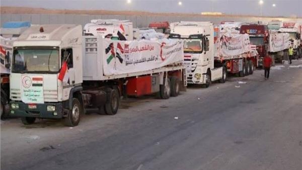  شاحنات قافلة المساعدات الإنسانية رقم 109