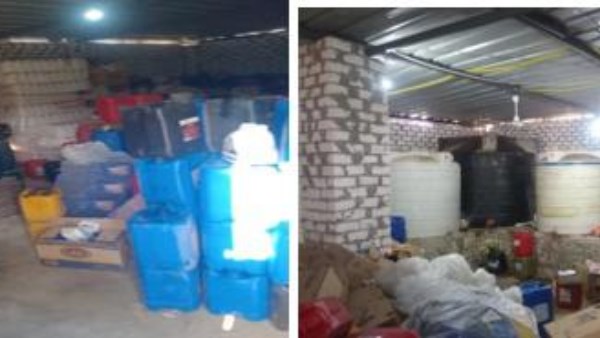 بمضبوطات بلغت 3000 لتر.. أمن سوهاج يداهم مخزناً لإعادة تعبئة زيوت السيارات المجهولة بطما