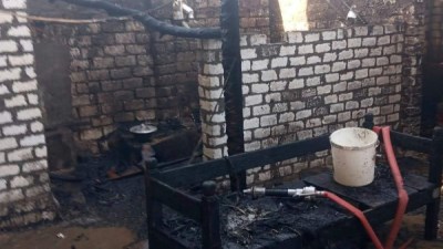 مصرع مسن وحفيده الطفل وإصابة سيدة في حريق منزل بعزبة الجنانين بأسيوط 