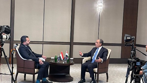 جانب من حوار وزير الخارجية مع قناة TRT التركية