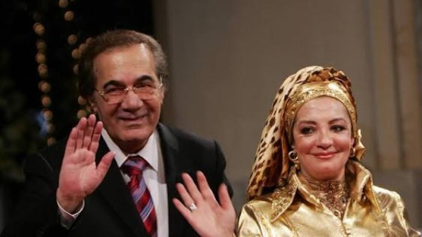 شهيرة و زوجها الراحل الفنان محمود ياسين