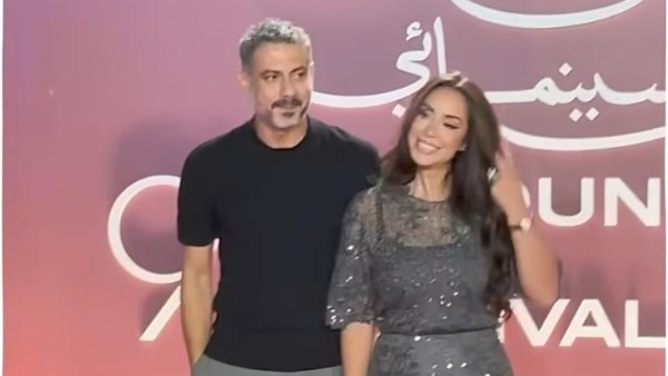 محمد فراج وزوجته بسنت شوقي في الجونة 
