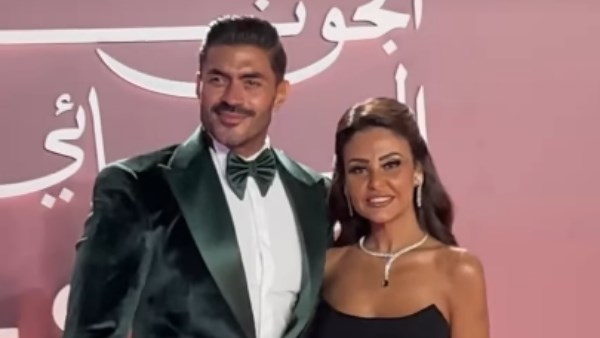 خالد سليم وزوجته في مهرجان الجونة 