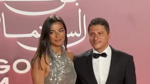 عمرو منسي وزوجته في حفل ختام مهرجان الجونة السينمائي الدولي