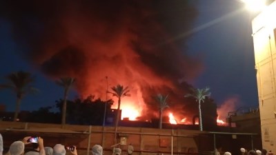 حريق مصنع الاخشاب بمدينة السادس من أكتوبر 