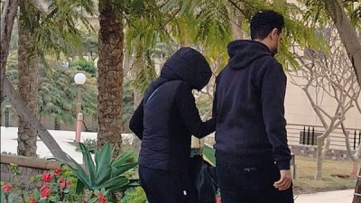 ريم البارودي في جنازة شقيق زينة