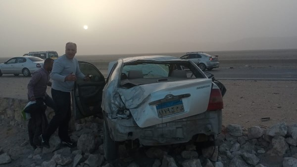 حادث انقلاب سيارة ملاكي