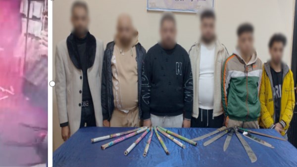 مشاجرة بالأسلحة البيضاء والألعاب النارية بالجيزة