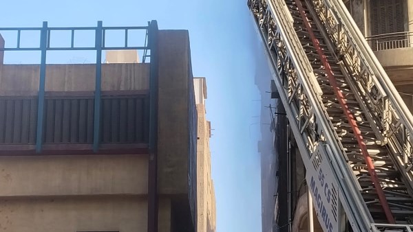 حريق في مخزن أمام سنترال رمسيس