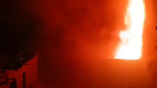 حريق محطة وقود 