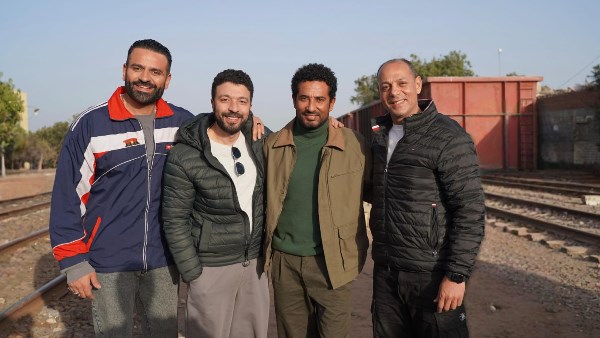 عمر السعيد و عمرو سعد وأحمد خالد موسي من كواليس تصوير مسلسل إفراج