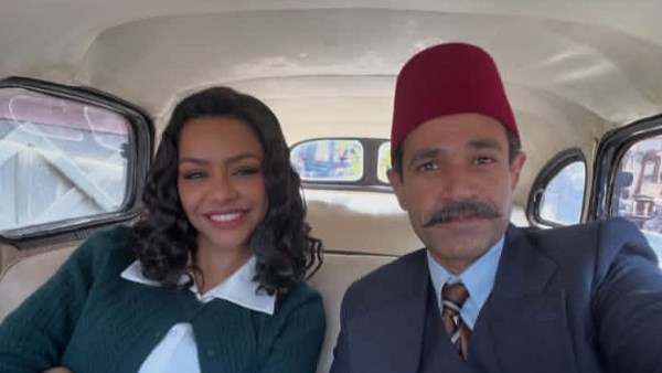 صدقي صخر وأسماء أبو اليزيد من كواليس تصوير مسلسل النص التاني