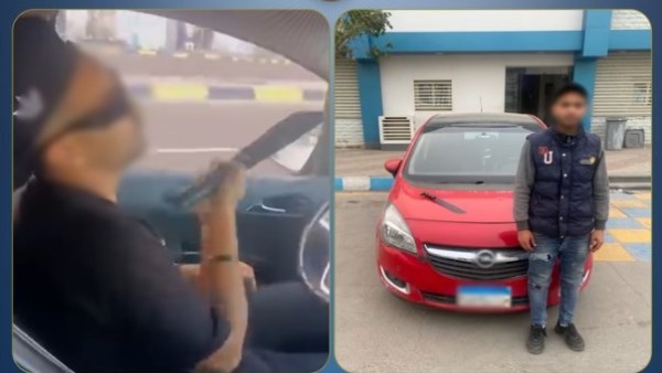 ضبط سائق استعرض بسلاح أبيض داخل سيارته فى الإسكندرية