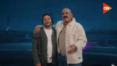 محمد لطفي مع تميم يونس من كواليس برنامج الكاميرا الخفية