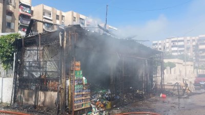 حريق كشك في بورسعيد 