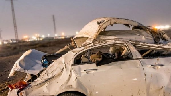 انقلاب سيارة ملاكي بطريق السويس القاهرة