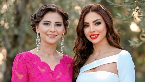 دوللي شاهين ووالدتها 