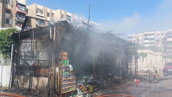 حريق كشك في بورسعيد 