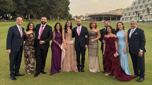 عمرو أديب ولميس الحديدي يحتفلان بخطوبة نجلهما