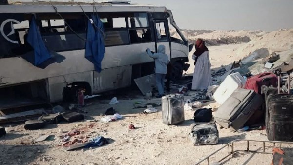 انقلاب اتوبيس بالمنيا