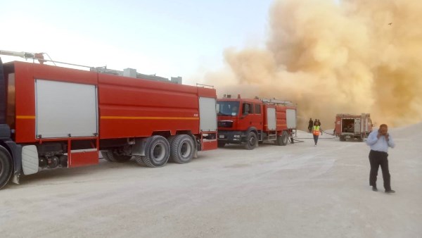 حريق بمنطقة مخلفات الصرف بسمالوط