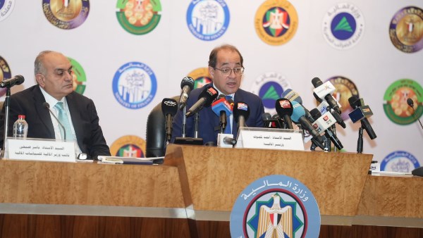 احمد كجوك وزير المالية في المؤتمر الصحفي
