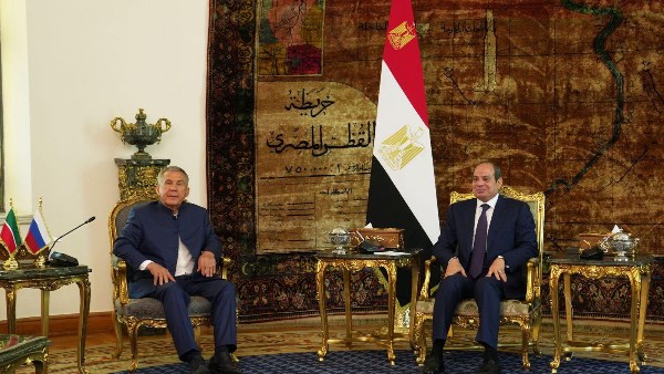 الرئيس عبد الفتاح السيسى يستقبل رئيس جمهورية تتارستان