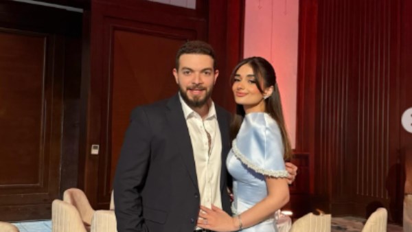 ملك زاهر وخطيبها شريف عمرو الليثي