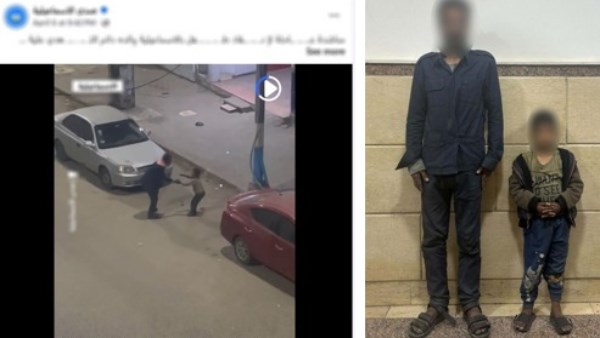 ضبط أب بالإسماعيلية تعدى على نجله بالضرب لإجباره على التسول