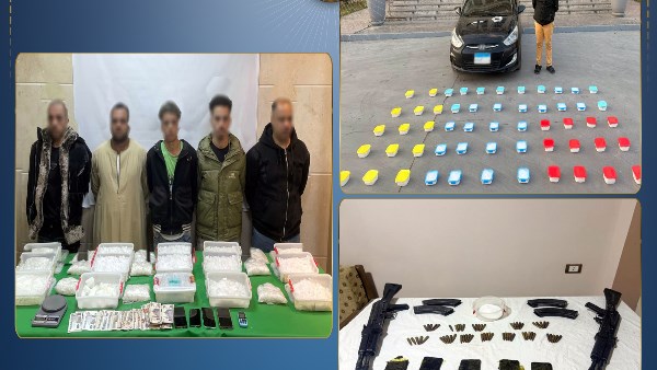 مصرع 3 عناصر إجرامية وضبط نصف طن مخدرات و16 سلاحًا ناريًا في حملة أمنية بسوهاج 