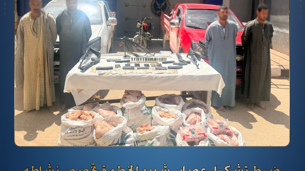 مصرع أحد المتهمين وضبط أسلحة ومخدرات بعد سرقة سيارة ربع نقل بالدواجن في قنا 