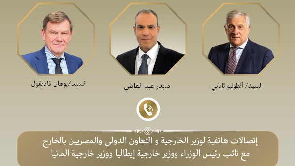 وزير الخارجية يبحث مع نظيريه الألمانى والإيطالى جهود خفض التصعيد بالمنطقة