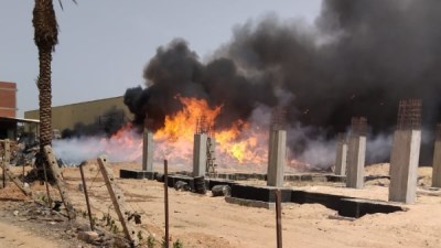 حريق بمحطة لتصدير الحاصلات الزراعية بالبحيرة 