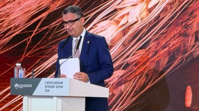 وزير التموين خلال الجلسة الافتتاحية للمنتدى الروسي الخامس للحبوب