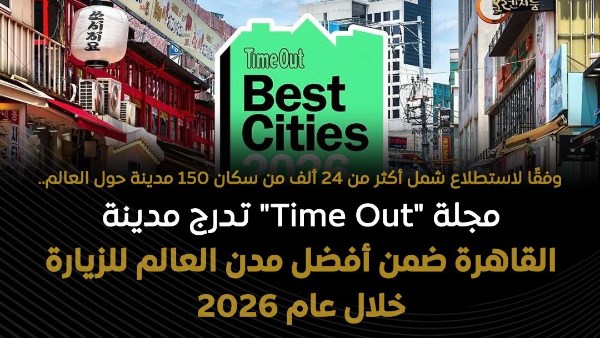 مجلة "Time Out" تدرج القاهرة ضمن أفضل 50 مدينة في العالم تستحق الزيارة 2026