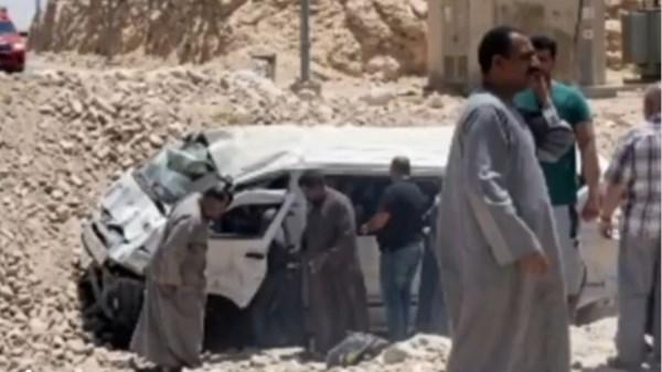 حادث علي الطريق الصحراوي بقنا 