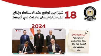 مصر تشهد إطلاق ثالث طراز من سيارات "نيسان" المنتجة محلياً.