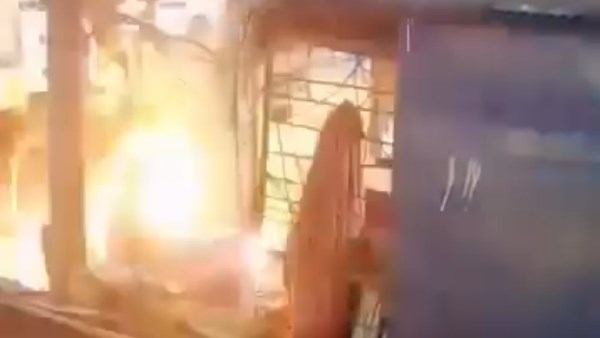 حريق كشك حي غرب أسيوط
