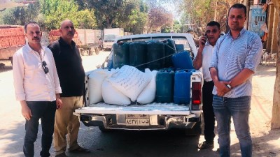ضبط مطحن بن وبنزين قبل طرحهما بالسوق السوداء