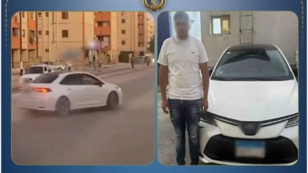 المتهم والسيارة المستخدمة بالفيديو