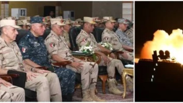  وزير الدفاع يشهد المرحلة النهائية من الرماية الصاروخية الليلية لقوات الدفاع الجوى