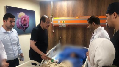 جانب من زيارة مصابي مصابي حادث الإسماعيلية