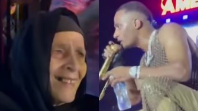 محمد رمضان والسيدة المسنة 