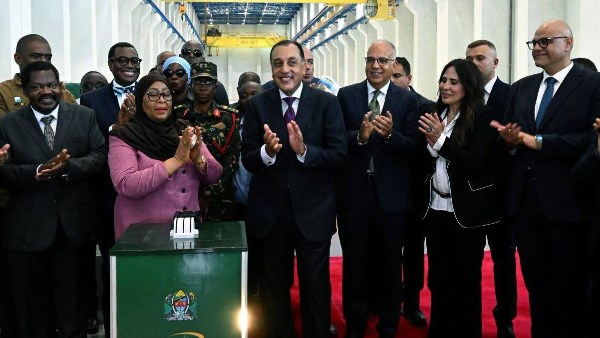 وزيرة الإسكان خلال مشاركتها فى افتتاح السد