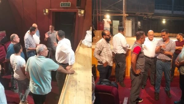 إيهاب فهمي يتابع أعمال تطوير مسرح مصر
