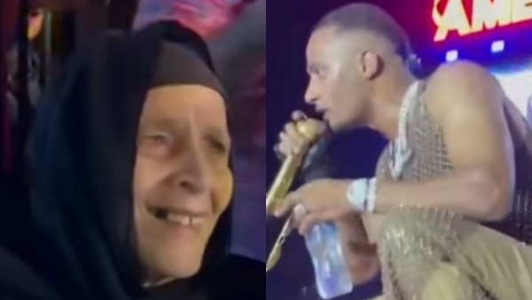 محمد رمضان والسيدة المسنة 